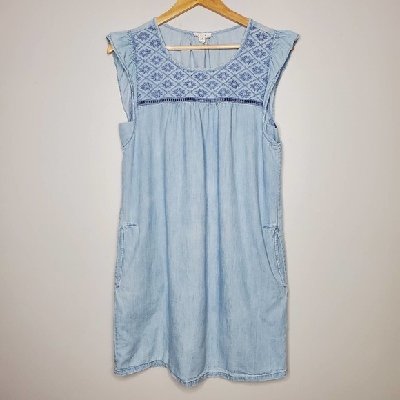 Soft Joie Anandi Chambray Shift Dress Blue Size Small - Picture 9 of 9